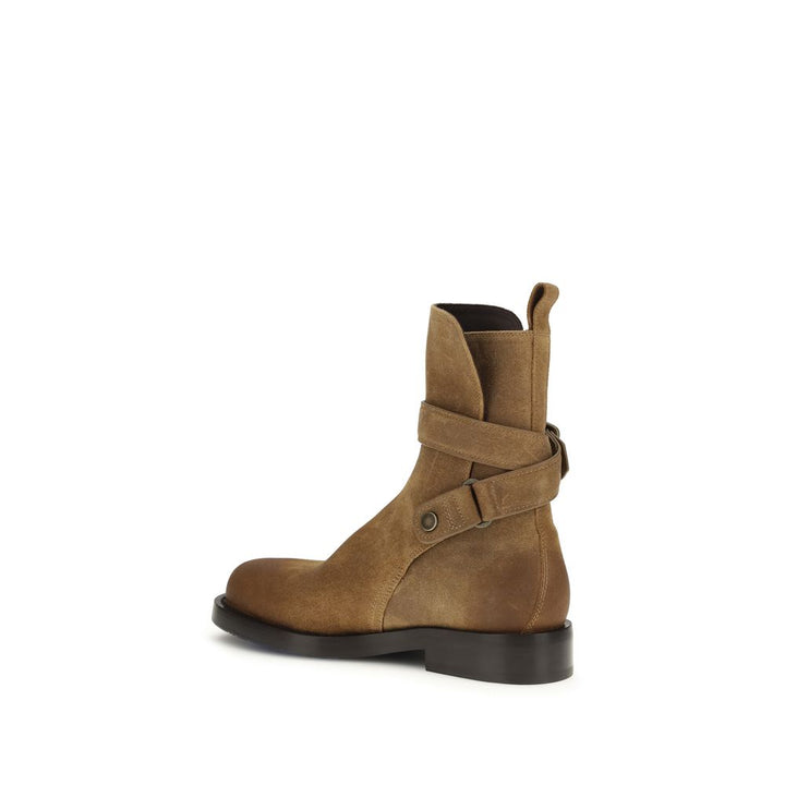 Brown Calf Leather Bos Taurus Lace-Up Boots Burberry