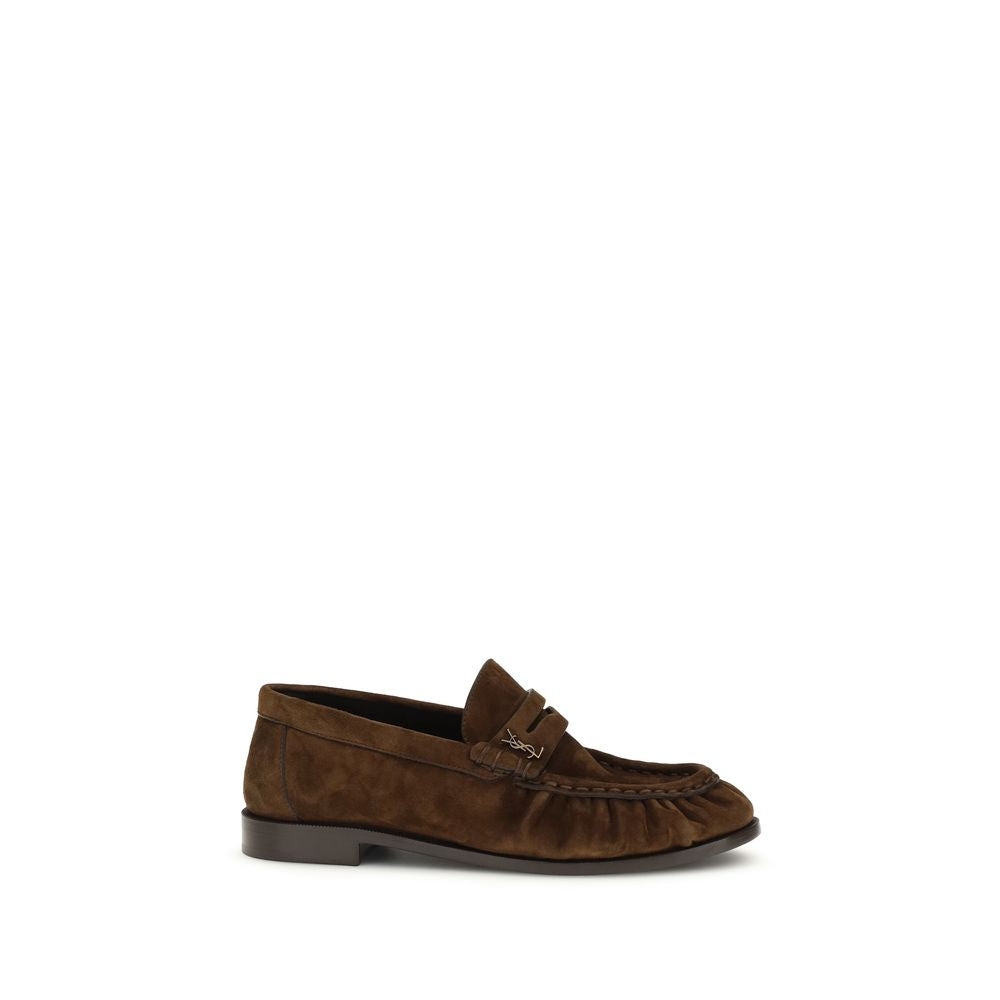 Brown Calf Leather Bos Taurus Slip-On Loafers Saint Laurent