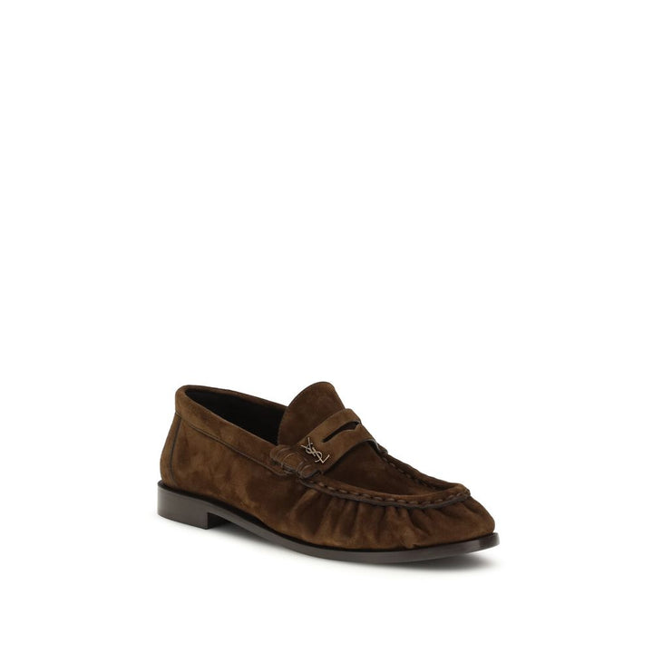 Brown Calf Leather Bos Taurus Slip-On Loafers Saint Laurent