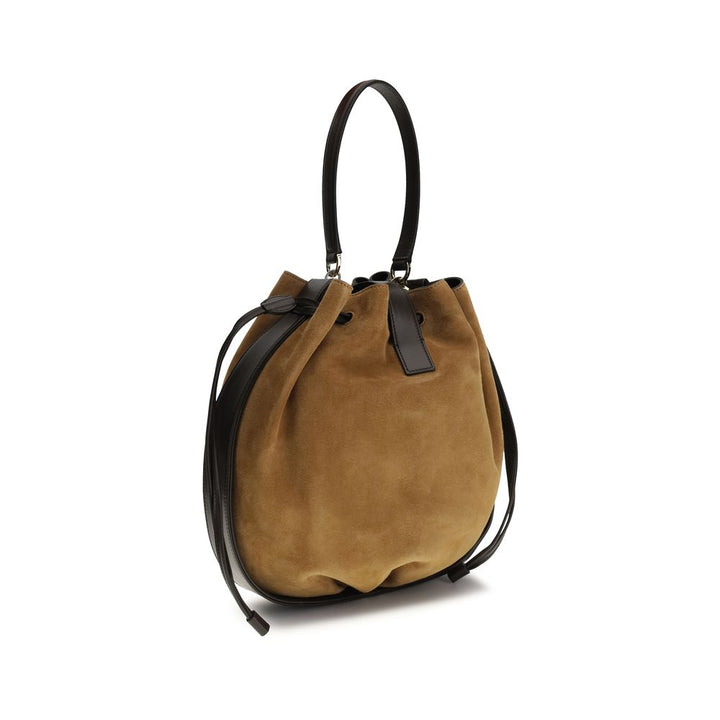 Brown Calf Leather Bos Taurus Backet Bag Ferragamo