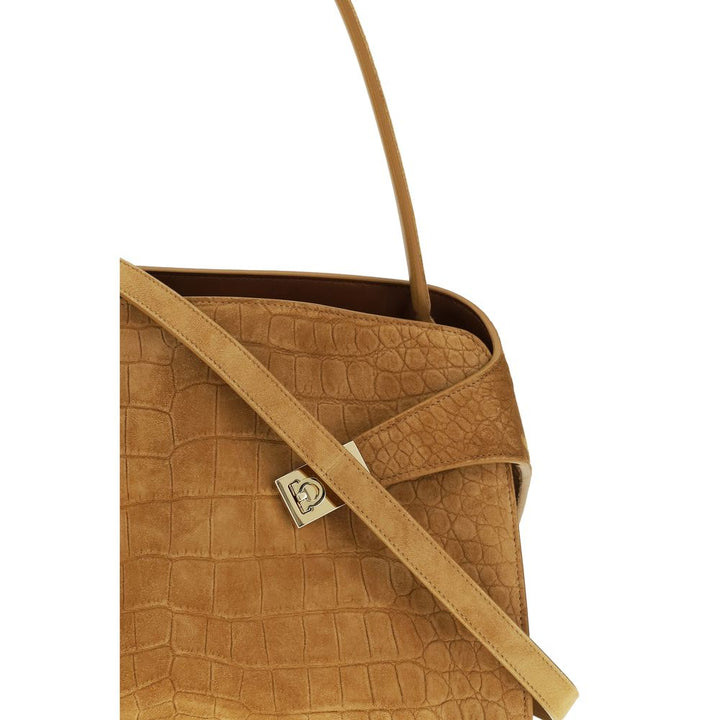 Beige Goatskin Shoulder Bag Ferragamo