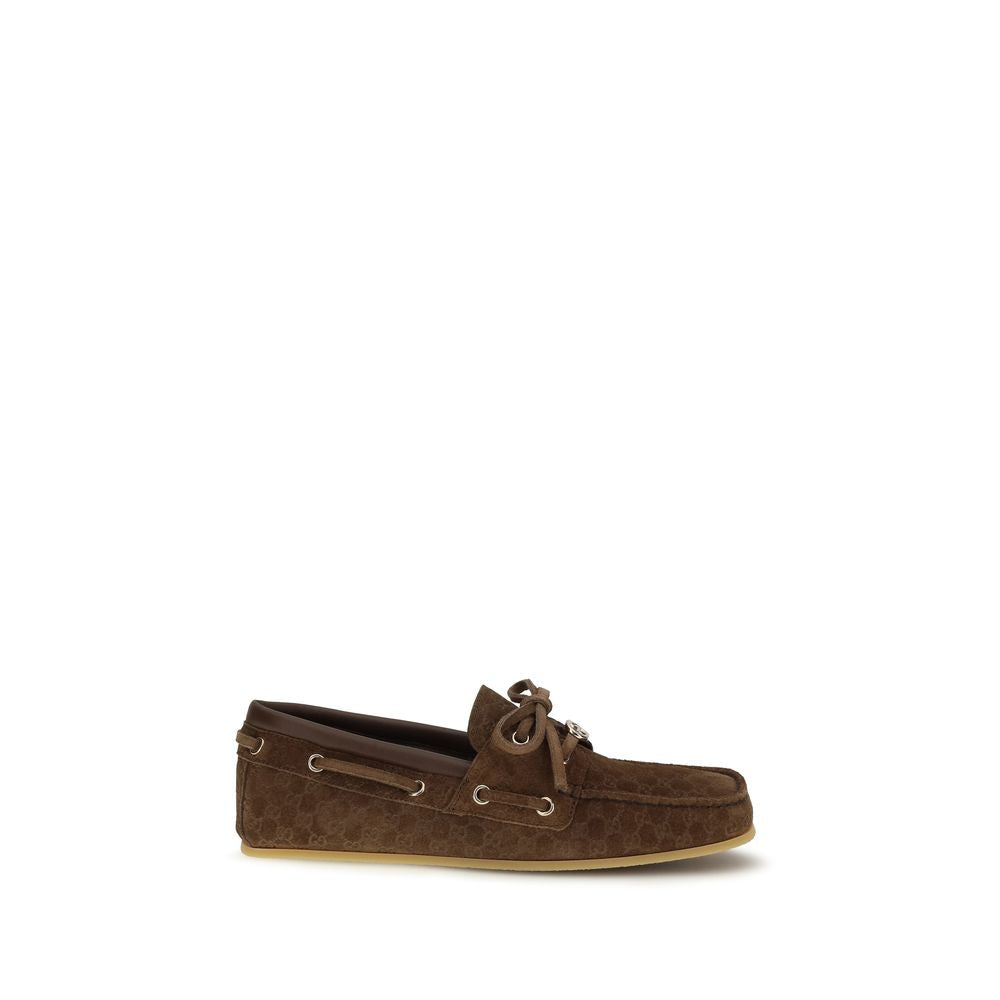 Brown Calf Leather Bos Taurus Slip-On Loafers Gucci