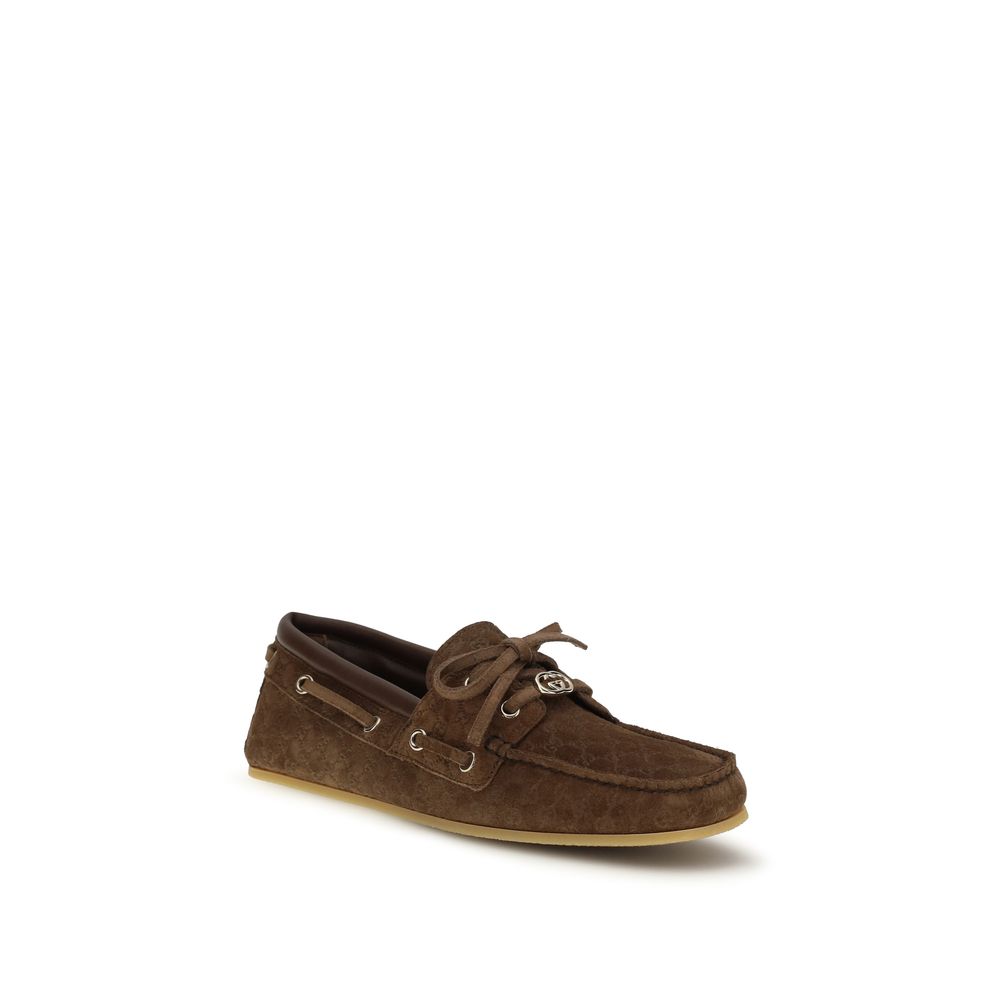 Brown Calf Leather Bos Taurus Slip-On Loafers Gucci