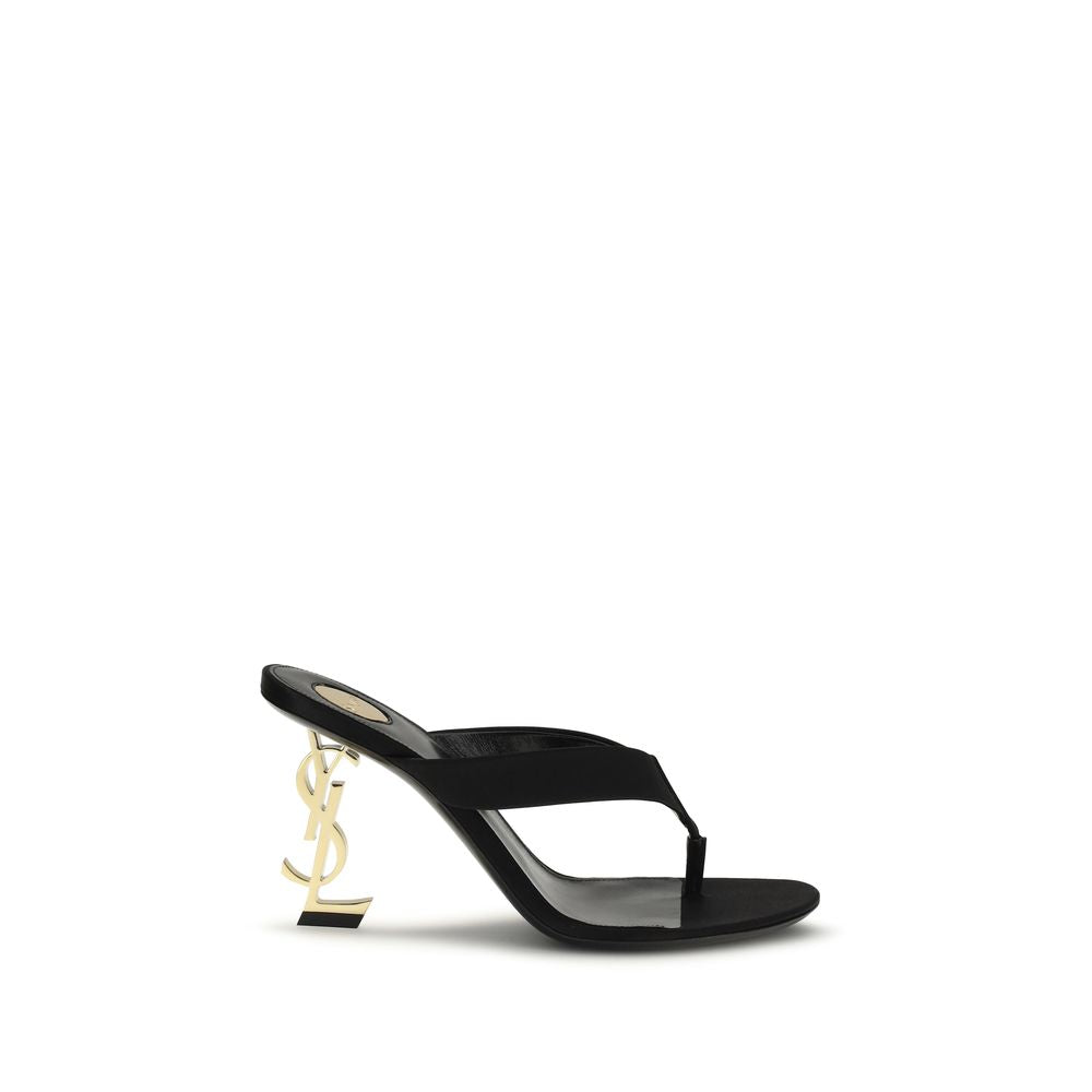 Black Silk Sandals Saint Laurent