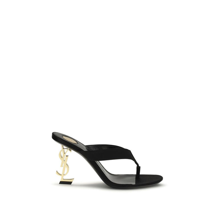 Black Silk Sandals Saint Laurent