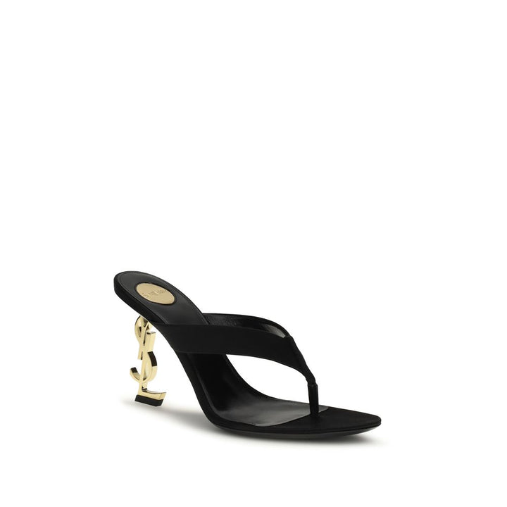 Black Silk Sandals Saint Laurent