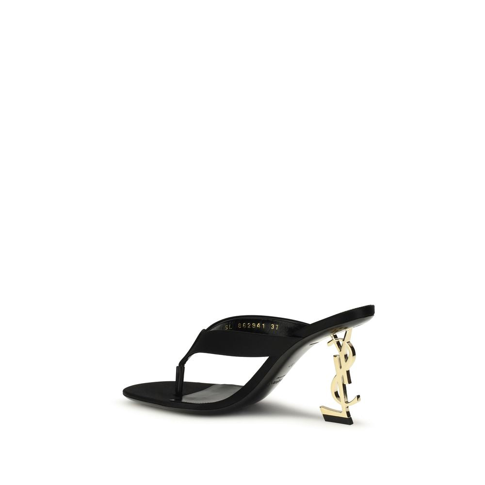 Black Silk Sandals Saint Laurent