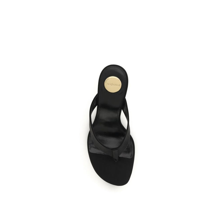 Black Silk Sandals Saint Laurent