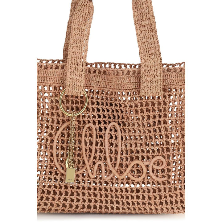 Beige Raffia Shoulder Bag Chloé