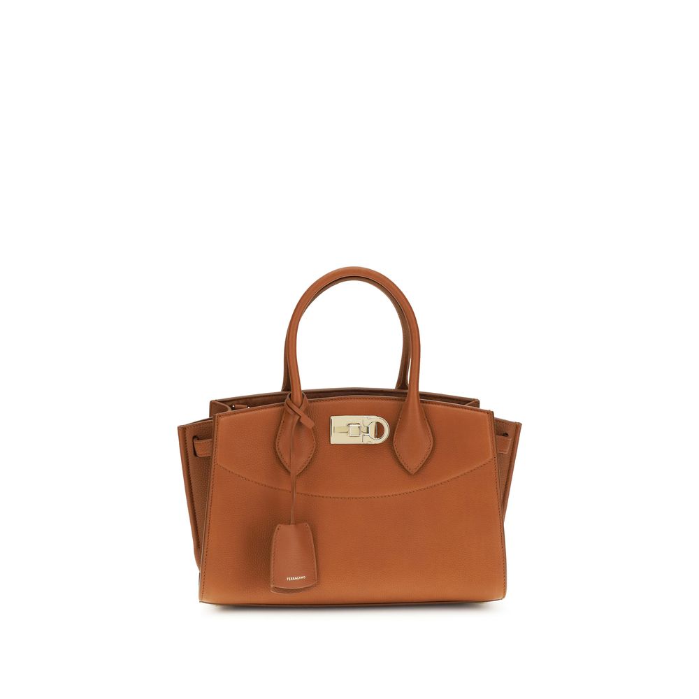Brown Calf Leather Bos Taurus Handbag Ferragamo