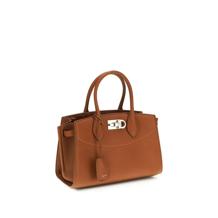 Brown Calf Leather Bos Taurus Handbag Ferragamo