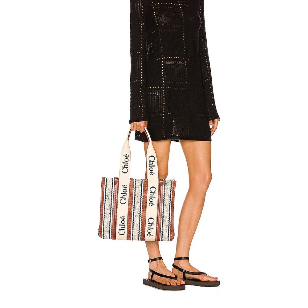 Brown Linen Tote Bag Chloé
