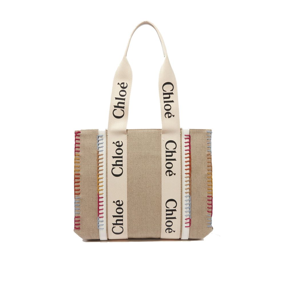 Beige Wool Tote Bag Chloé
