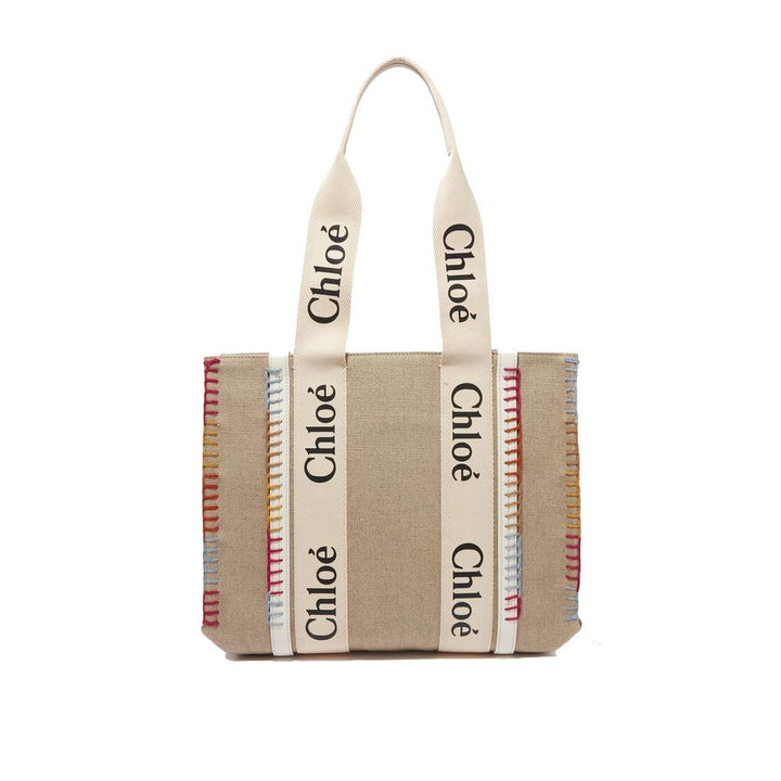 Beige Wool Tote Bag Chloé