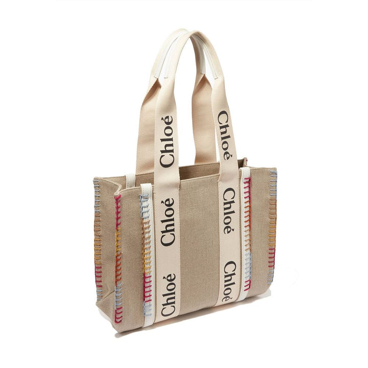 Beige Wool Tote Bag Chloé
