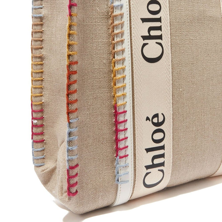 Beige Wool Tote Bag Chloé
