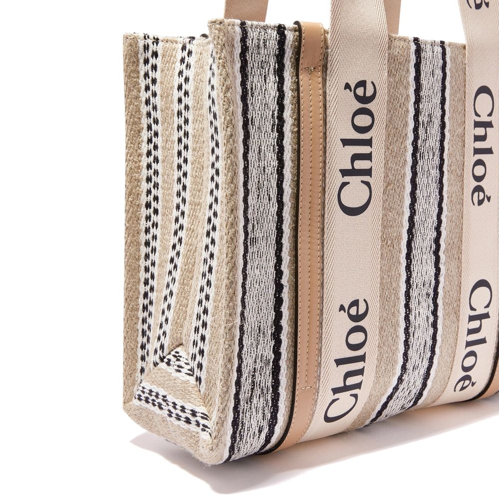 Beige Linen Tote Bag Chloé