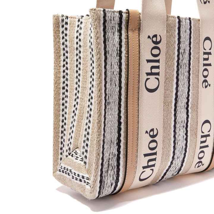 Beige Linen Tote Bag Chloé