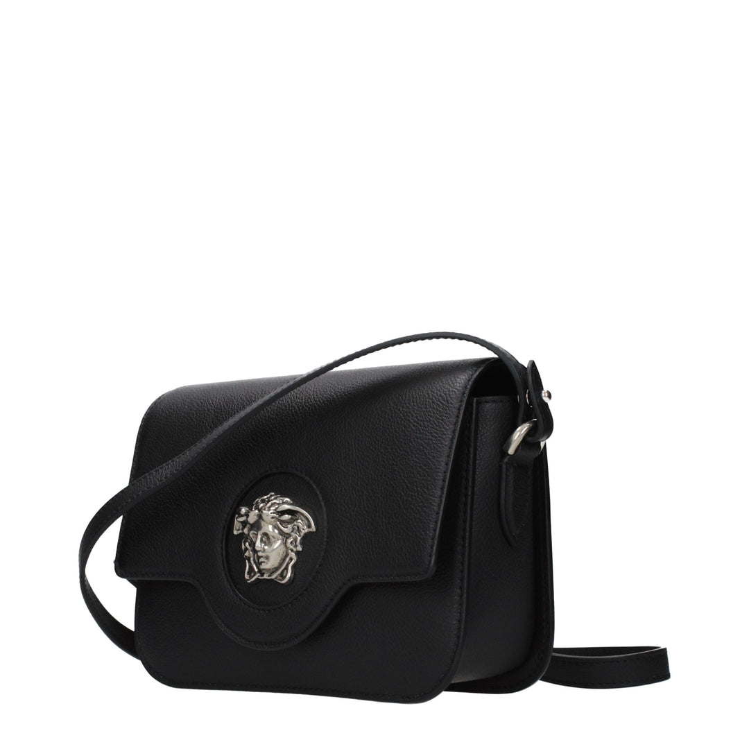 Black Leather Crossbody Bag Versace