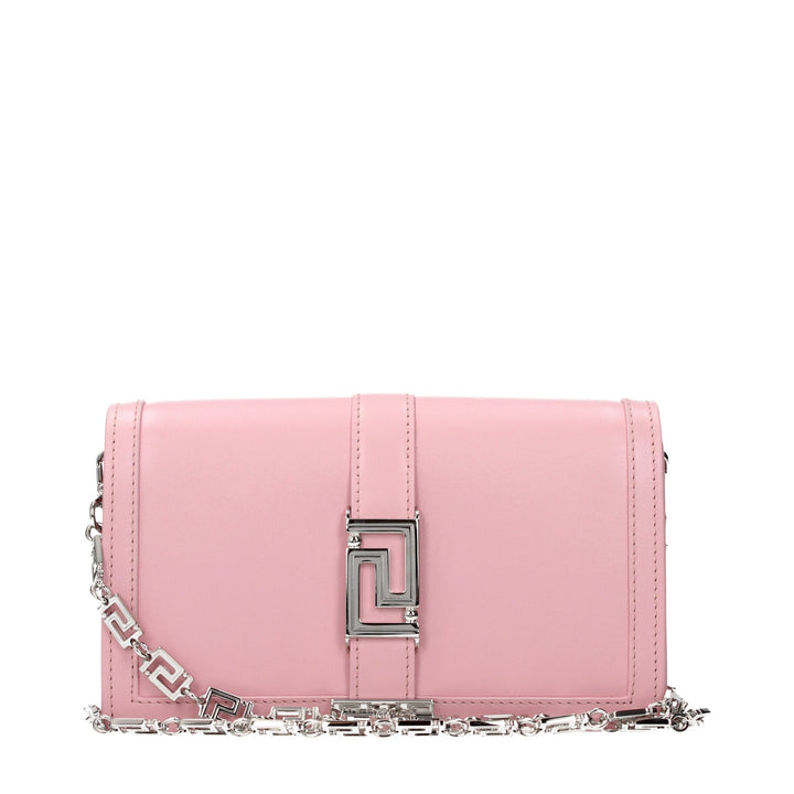 Pink Leather Shoulder Bag Versace