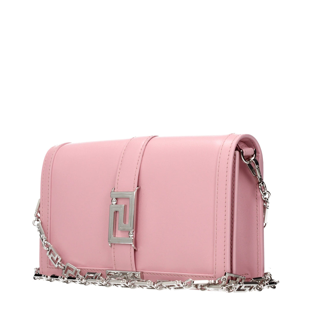 Pink Leather Shoulder Bag Versace