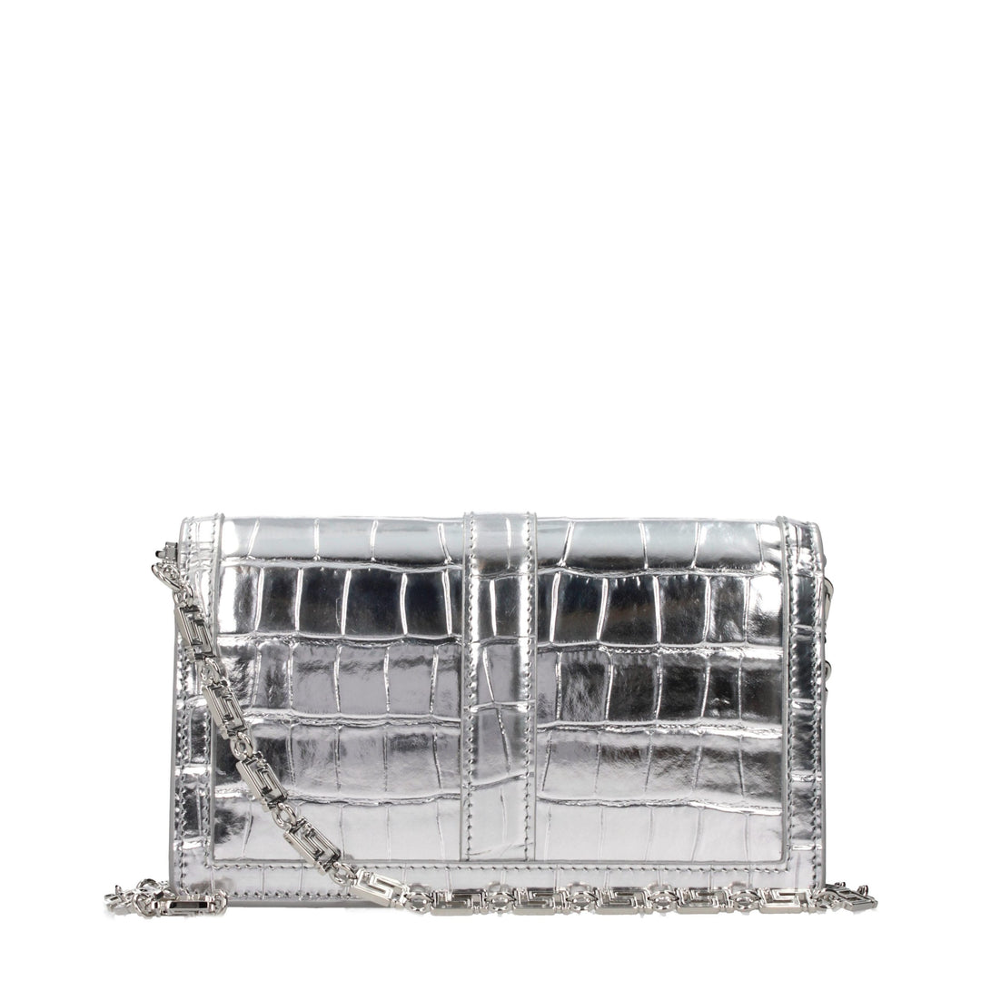 Gray Leather Crossbody Bag Versace