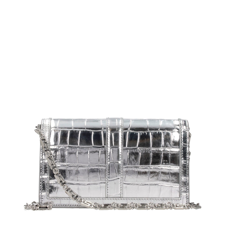 Gray Leather Crossbody Bag Versace
