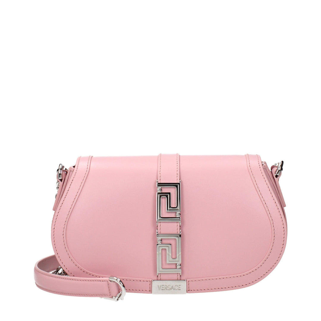 Pink Leather Shoulder Bag Versace