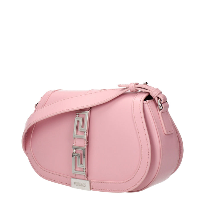 Pink Leather Shoulder Bag Versace