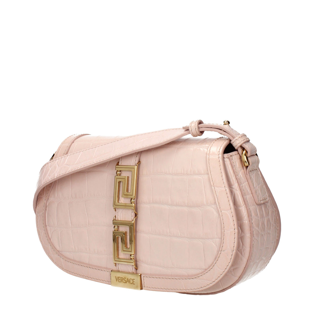 Pink Leather Shoulder Bag Versace