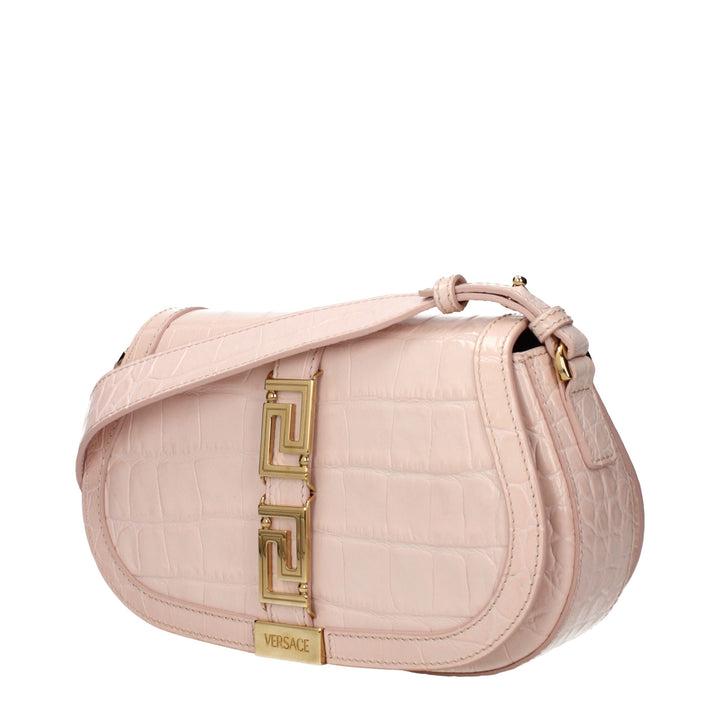 Pink Leather Shoulder Bag Versace