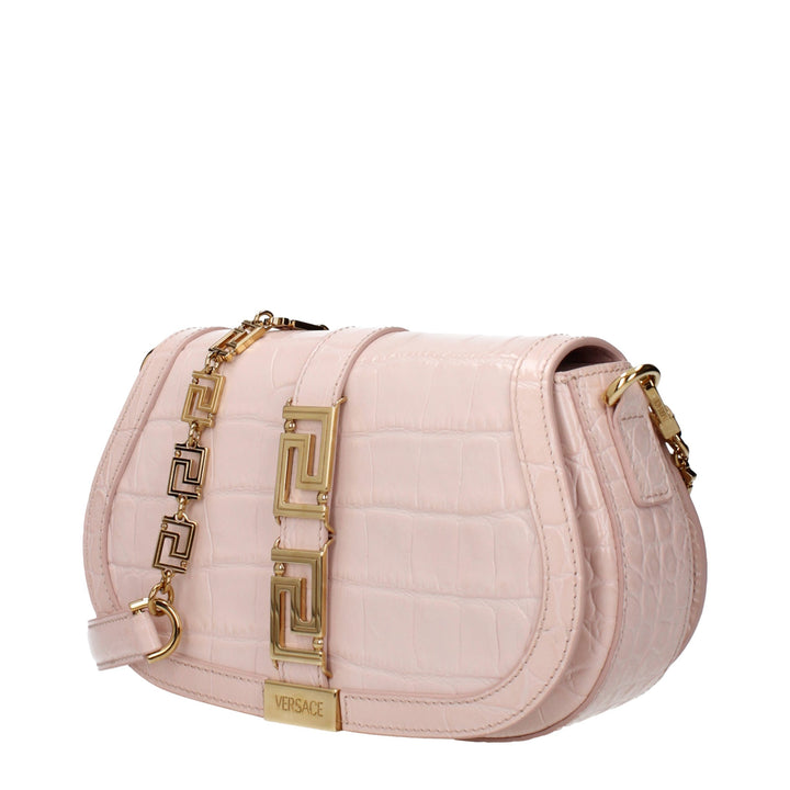 Pink Leather Shoulder Bag Versace