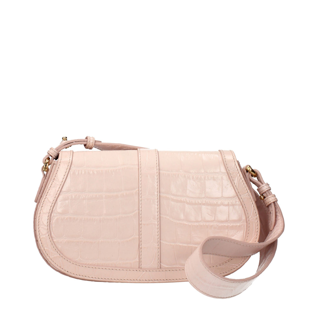 Pink Leather Shoulder Bag Versace