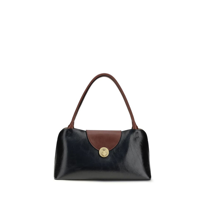 Black Calf Leather Bos Taurus Shoulder Bag Versace