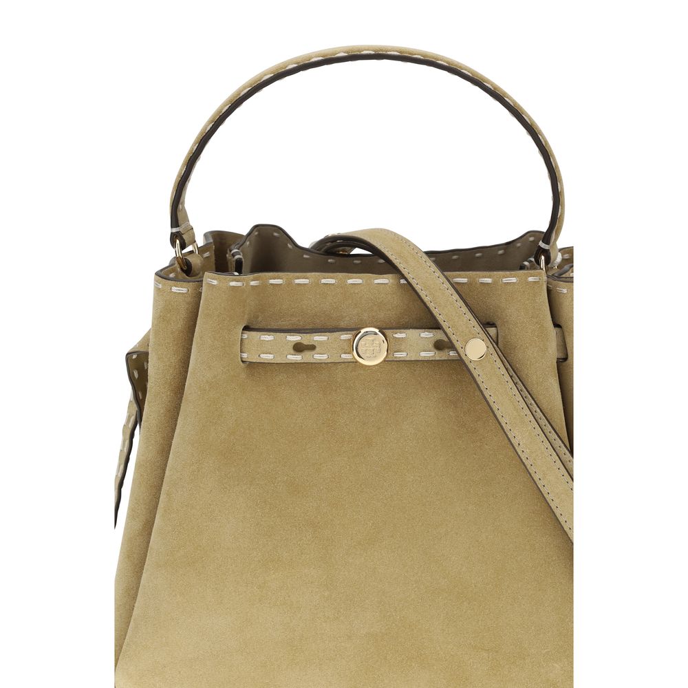Beige Calf Leather Bos Taurus Backet Bag Tory Burch