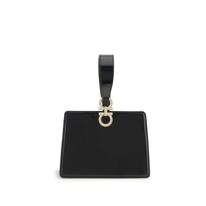 Black Calf Leather Bos Taurus Clutch Bag Ferragamo