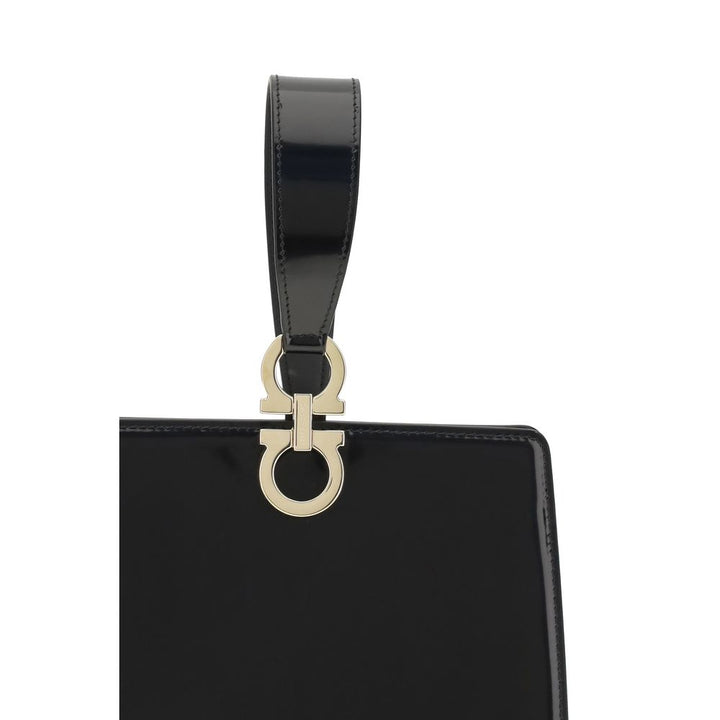 Black Calf Leather Bos Taurus Clutch Bag Ferragamo