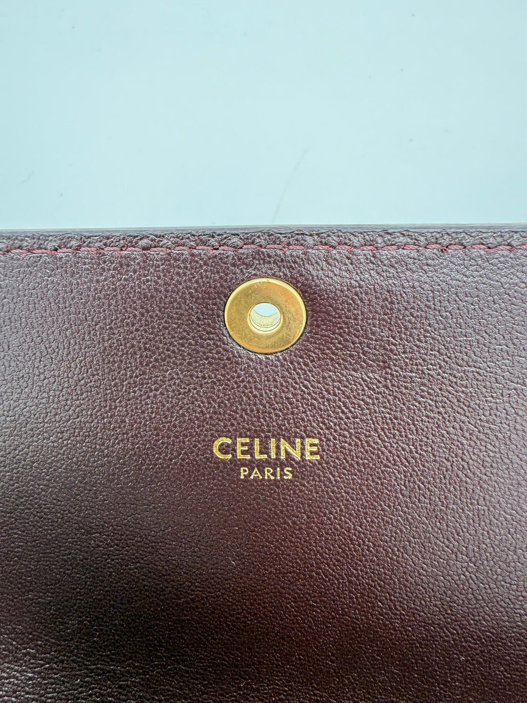 CELINE TRIOMPHE Reptile Skin Burgundy Clutch Celine