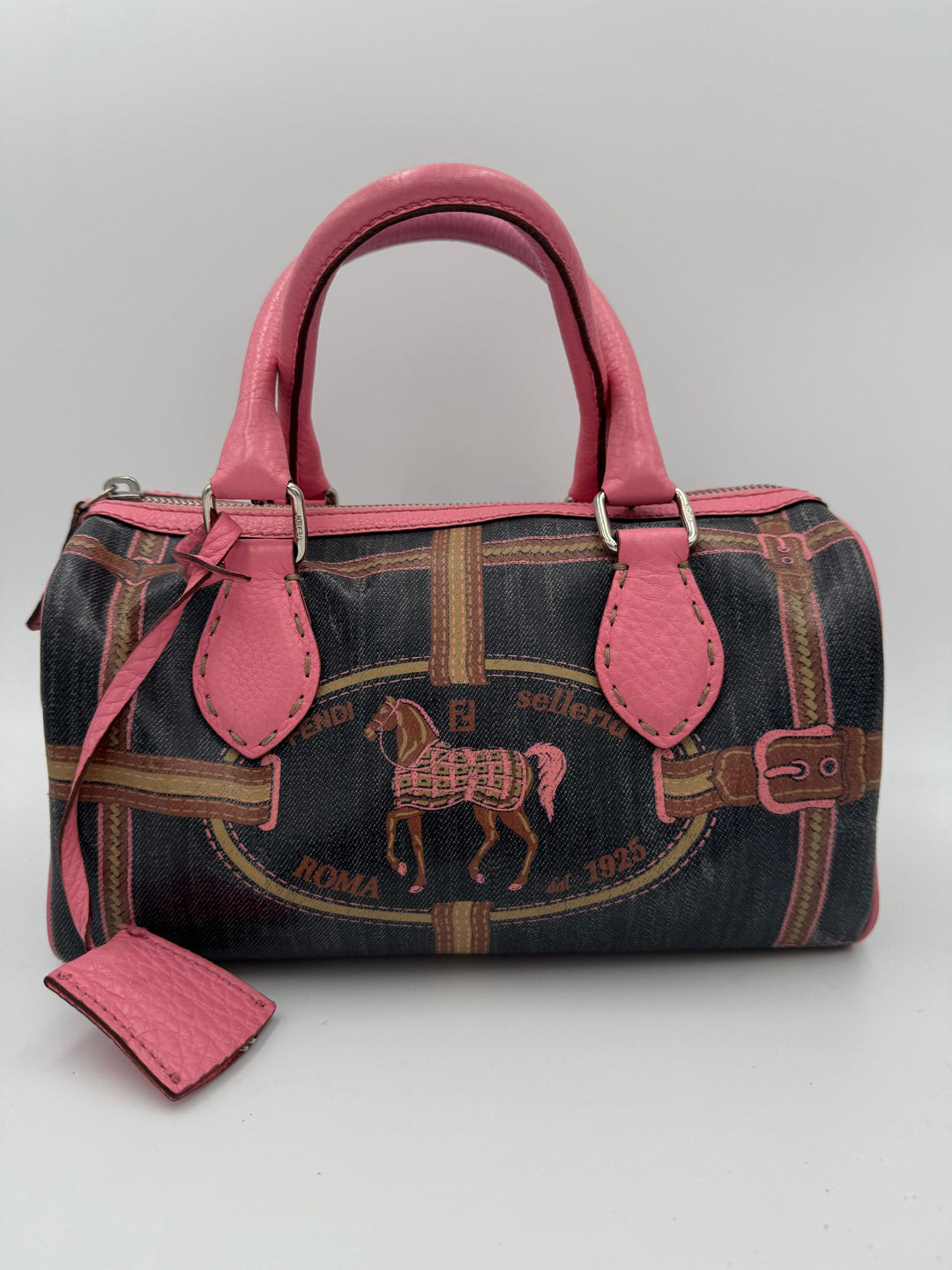 FENDI Bauletto Canvas Print Selleria Handbag Fendi