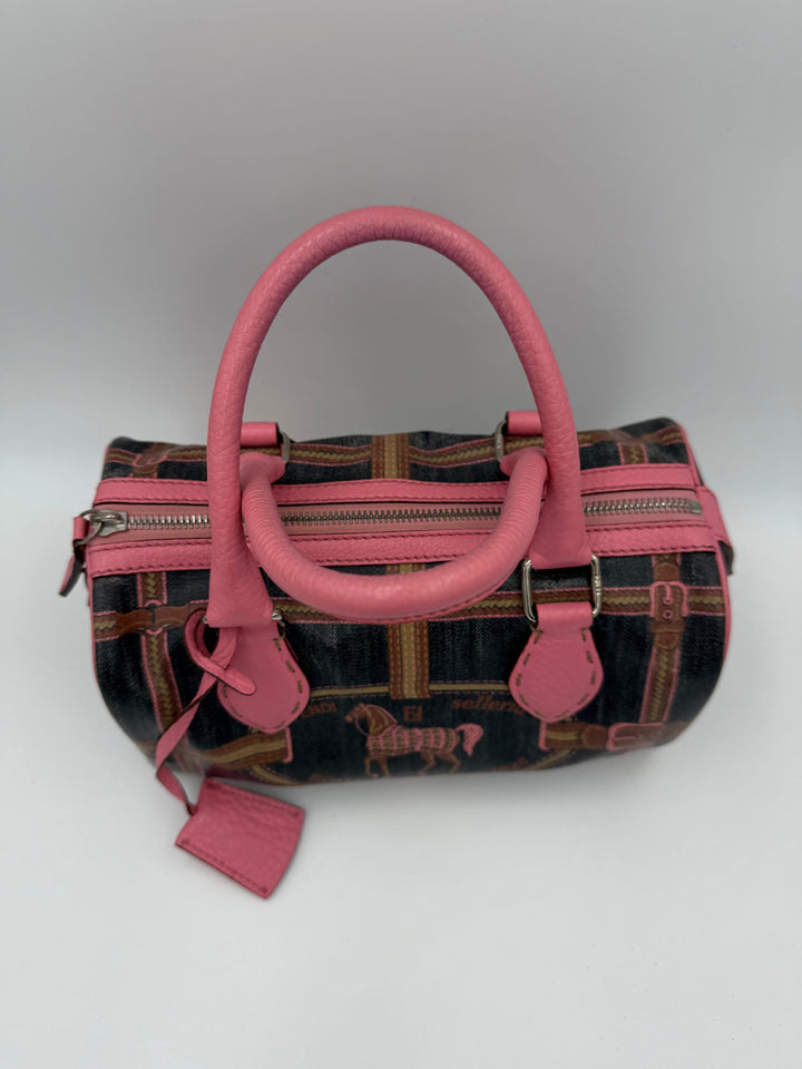 FENDI Bauletto Canvas Print Selleria Handbag Fendi