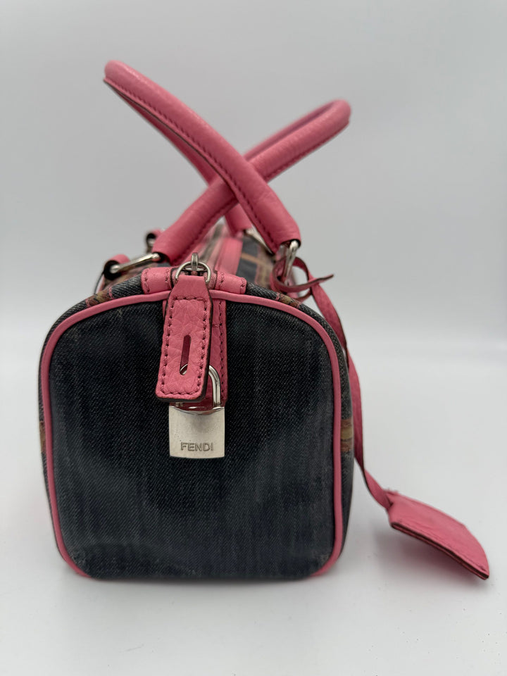 FENDI Bauletto Canvas Print Selleria Handbag Fendi