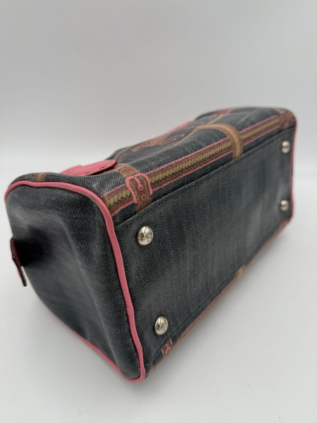 FENDI Bauletto Canvas Print Selleria Handbag Fendi