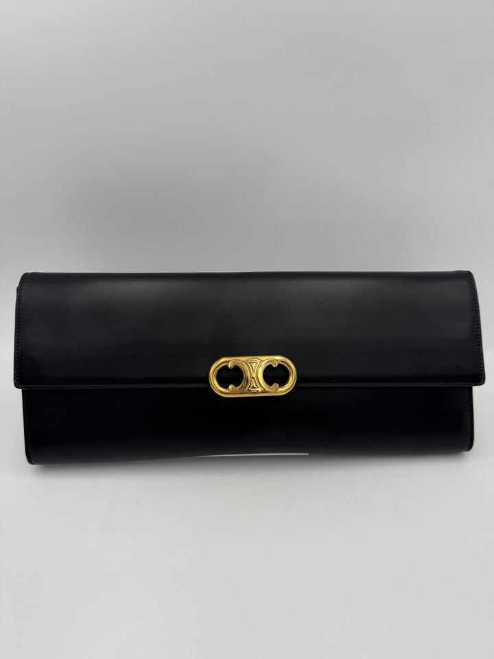 CELINE TRIOMPHE Black Clutch Celine