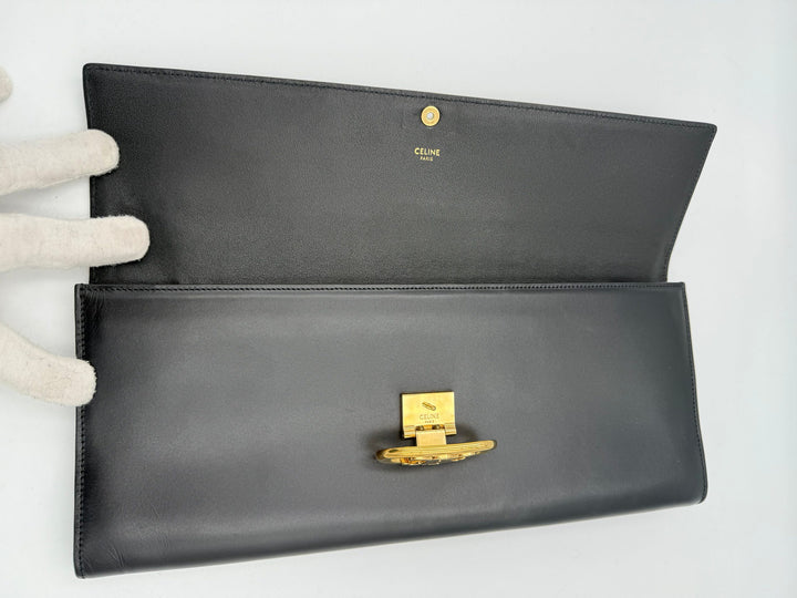 CELINE TRIOMPHE Black Clutch Celine