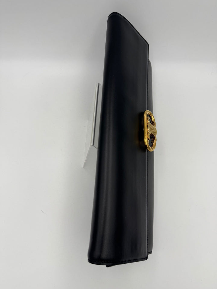 CELINE TRIOMPHE Black Clutch Celine