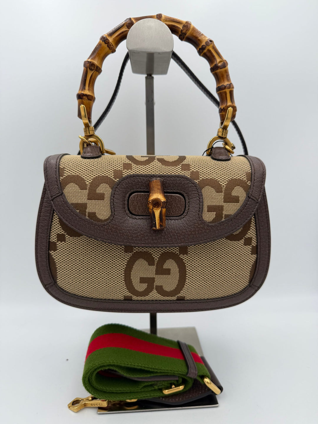 GUCCI BAMBOO 1947 GG Canvas Handbag Gucci