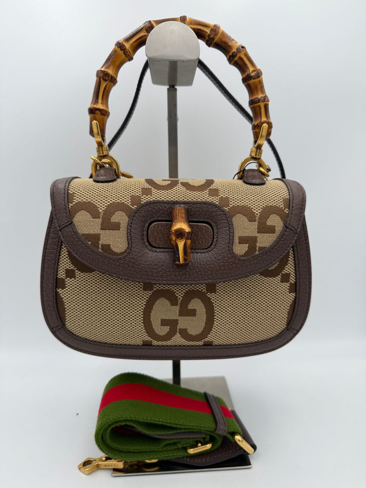 GUCCI BAMBOO 1947 GG Canvas Handbag Gucci