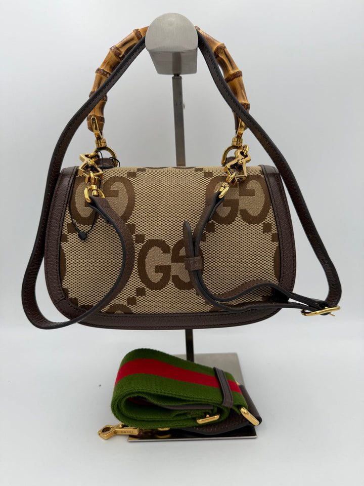 GUCCI BAMBOO 1947 GG Canvas Handbag Gucci