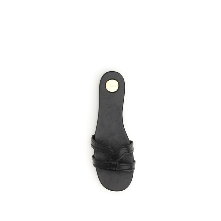 Black Calf Leather Bos Taurus Sandals Saint Laurent