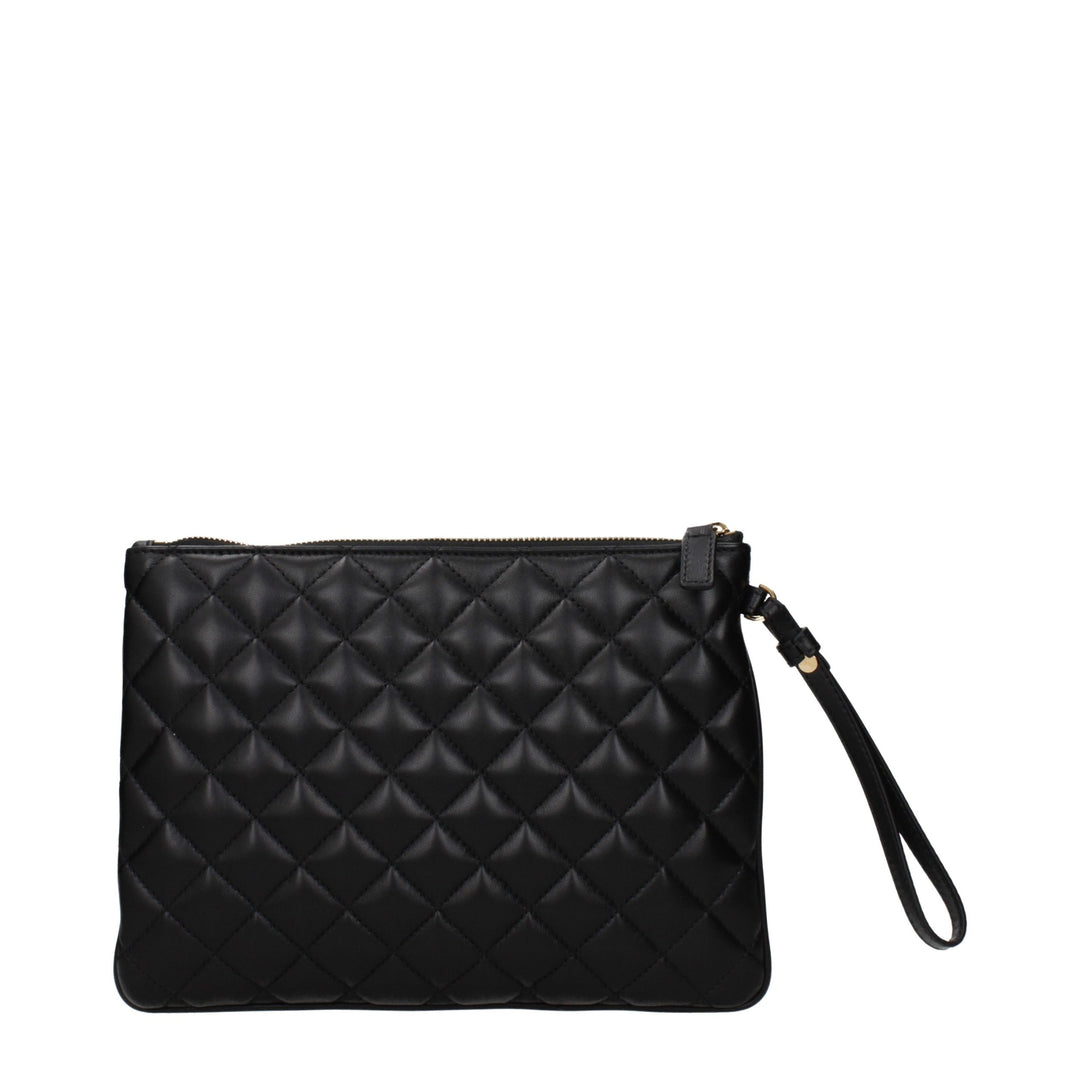 Black Leather Clutch Bag Versace